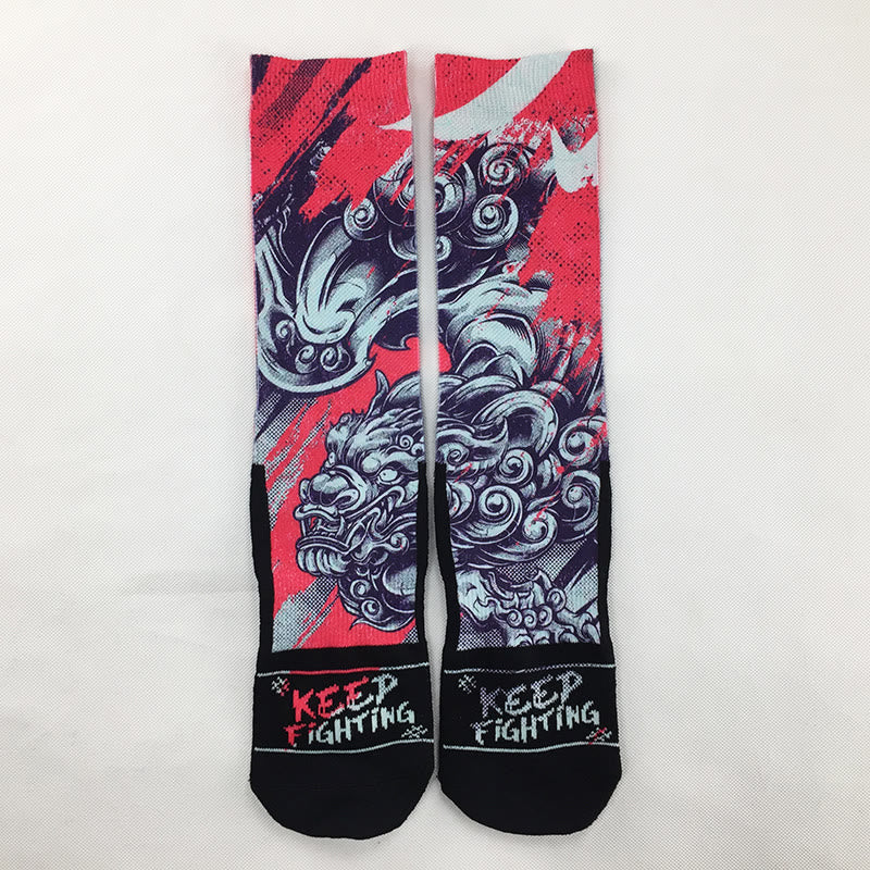 Buddha Stones "Go with the Flow" Casual PiXiu Micro Crew Men's Socks Includes Gift Message Card