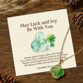 Buddha Stones "May Luck and Joy Be With You" Jade Necklace Includes Gift Message Card