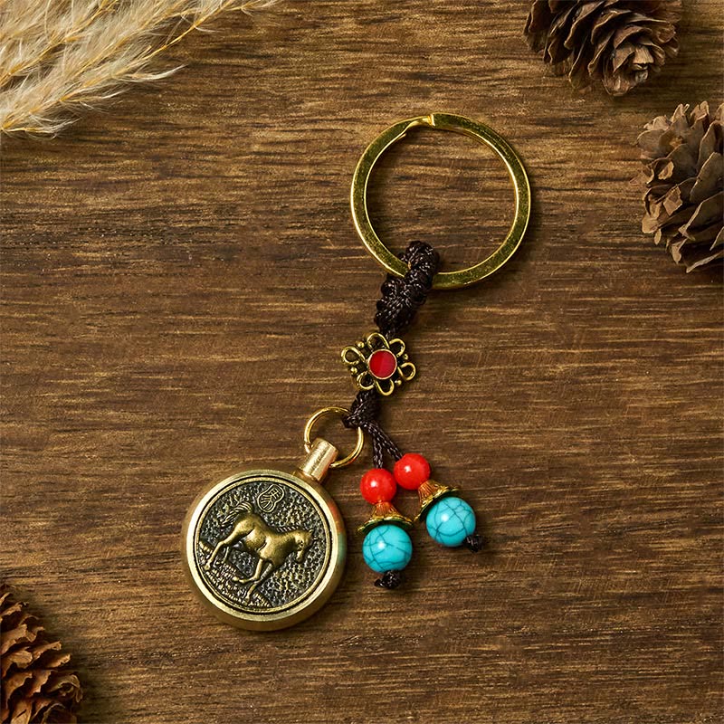 Buddha Stones "Hoping You Success and Good Luck" Year of the Horse Key Chain Includes Gift Message Card