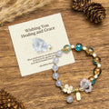Buddha Stones "Wishing You Healing and Grace" Blue Chalcedony Bracelet Includes Gift Message Card