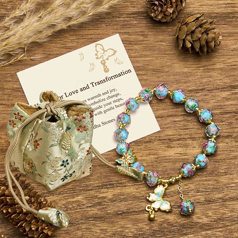 Buddha Stones "Hoping for Love and Transformation" Butterfly Bracelet Includes Gift Message Card