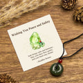 Buddha Stones "Wishing You Peace and Safety" Peace Buckle Jade Necklace Includes Gift Message Card