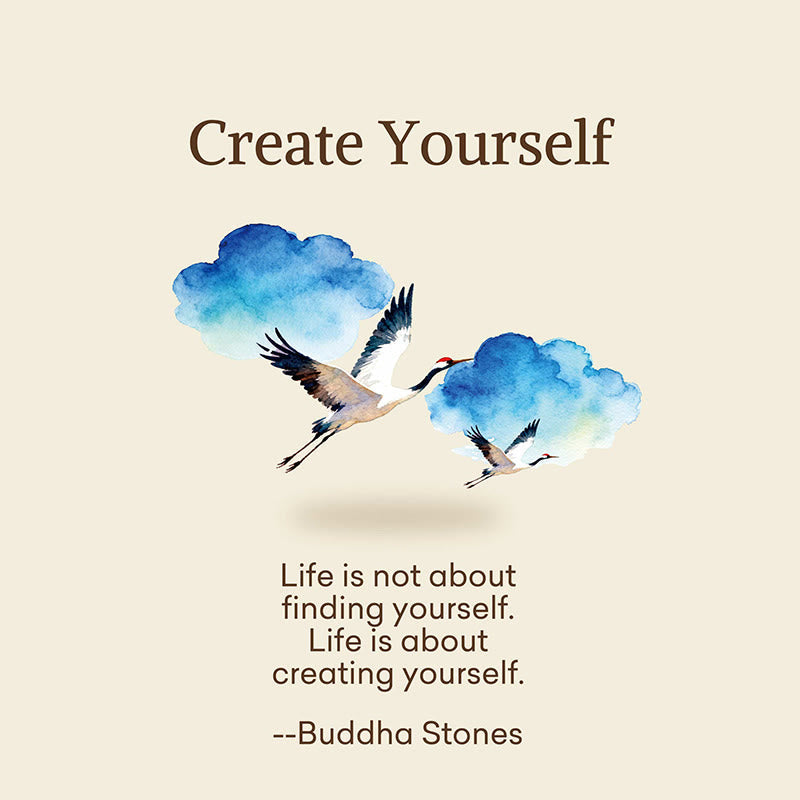 Buddha Stones "Create Yourself" White Crane Pine Tree Women's Socks Includes Gift Message Card