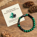 Buddha Stones "May Peace and Power Walk Beside You" Malachite Bracelet Includes Gift Message Card