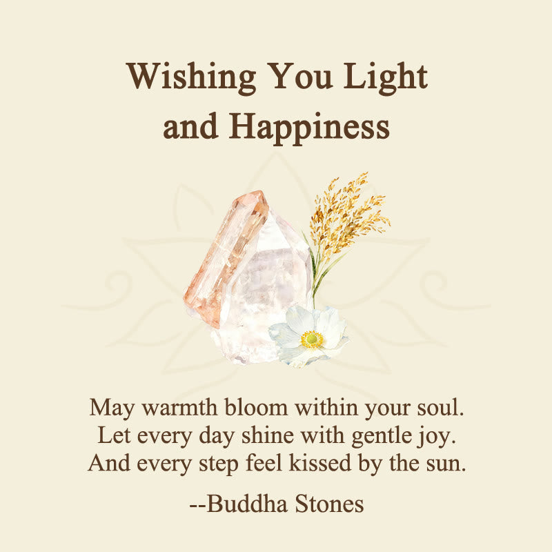 Buddha Stones "Wishing You Light and Happiness" Sun Stone Bracelet Includes Gift Message Card