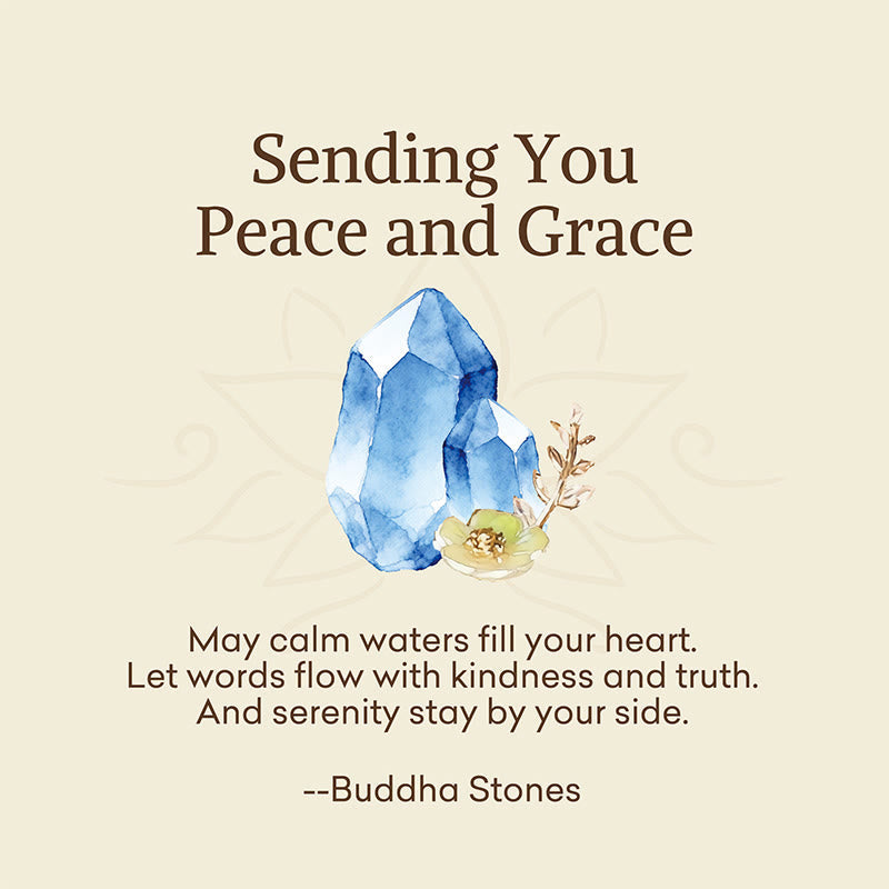 Buddha Stones "Sending You Peace and Grace" Blue Crystal Flower Bracelet Includes Gift Message Card