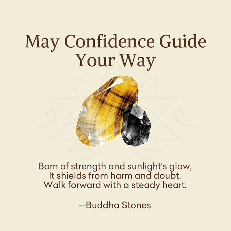 Buddha Stones "May Confidence Guide Your Way" Black Tourmaline Bracelet Includes Gift Message Card