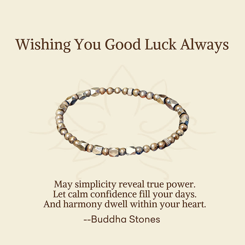 Buddha Stones "Wishing You Balance and Strength" Brass Beads Bracelet Includes Gift Message Card
