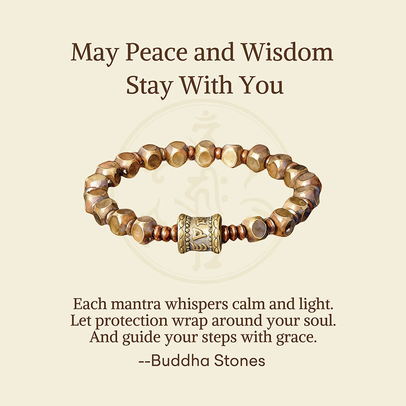 Buddha Stones "Wishing You Balance and Strength" Brass Amulet Bracelet Includes Gift Message Card