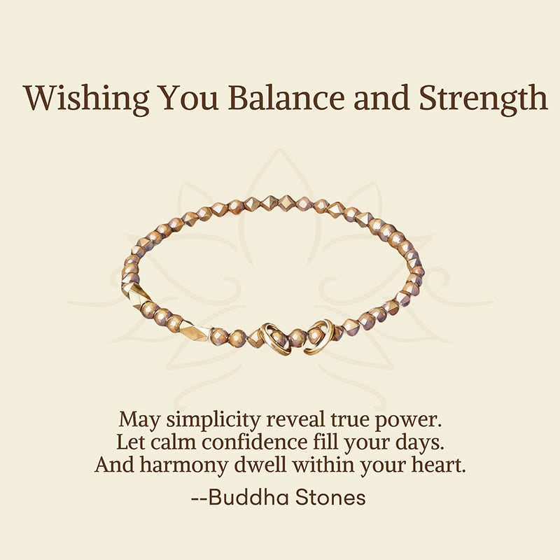 Buddha Stones "Wishing You Balance and Strength" Brass Bracelet Includes Gift Message Card