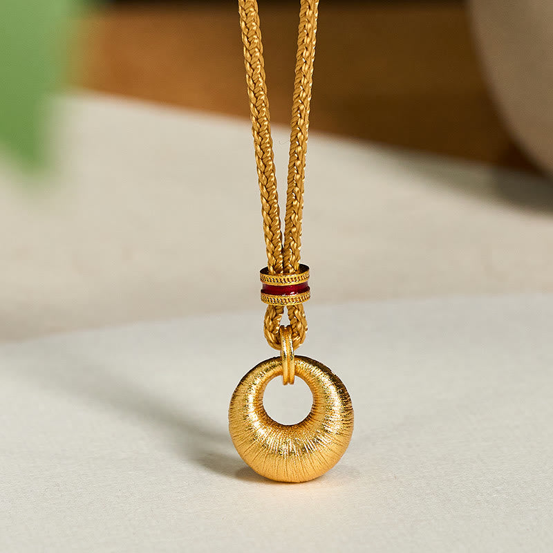 Buddha Stones "Wishing You Lasting Peace" 24k Gold Plated Copper Peace Buckle Necklace Includes Gift Message Card