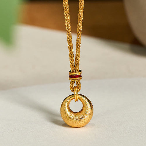 Buddha Stones "Wishing You Lasting Peace" 24k Gold Plated Copper Peace Buckle Necklace Includes Gift Message Card