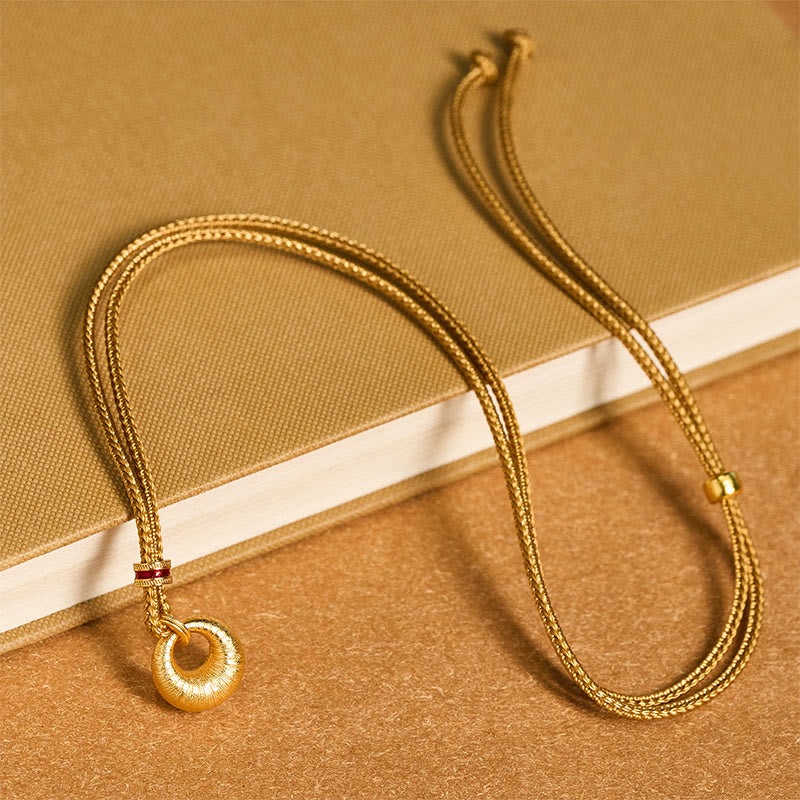 Buddha Stones "Wishing You Lasting Peace" 24k Gold Plated Copper Peace Buckle Necklace Includes Gift Message Card