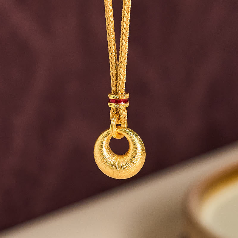 Buddha Stones "Wishing You Lasting Peace" 24k Gold Plated Copper Peace Buckle Necklace Includes Gift Message Card