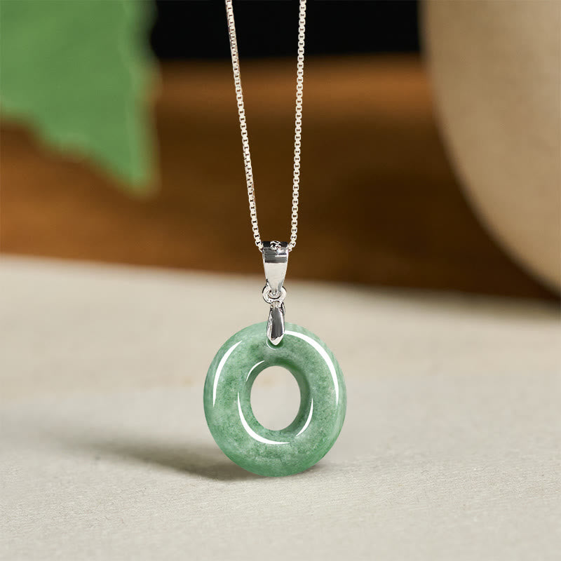 Buddha Stones "May You Find Your Own Meaning" Natural A-Z Letter Jade 925 Sterling Silver Chain Necklace Includes Gift Message Card