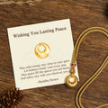Buddha Stones "Wishing You Lasting Peace" 24k Gold Plated Copper Peace Buckle Necklace Includes Gift Message Card