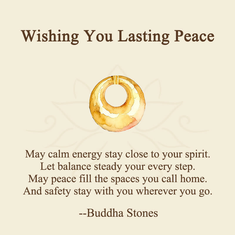 Buddha Stones "Wishing You Lasting Peace" 24k Gold Plated Copper Peace Buckle Necklace Includes Gift Message Card