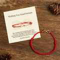 Buddha Stones "May Endless Luck Find You" Infinity Charm Brass Red String Bracelet Includes Gift Message Card