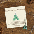 Buddha Stones "May You Find Your Own Meaning" Natural A-Z Letter Jade 925 Sterling Silver Chain Necklace Includes Gift Message Card