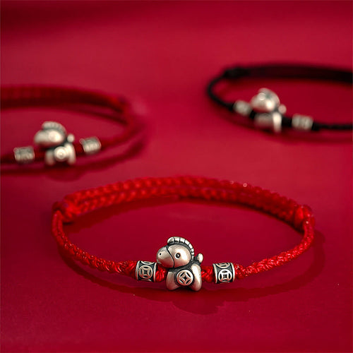 Buddha Stones "Wishing You Wealth and Protection" Year of the Horse String Includes Gift Message Card