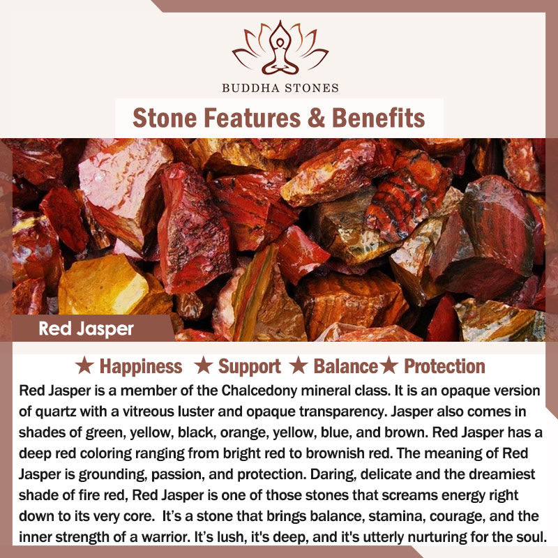 Buddha Stones "May Love Surround You" Natural 6Pcs Small Amethyst Red Jasper Red Agate Topaz Green Aventurine Love Stone Decoration Includes Gift Message Card