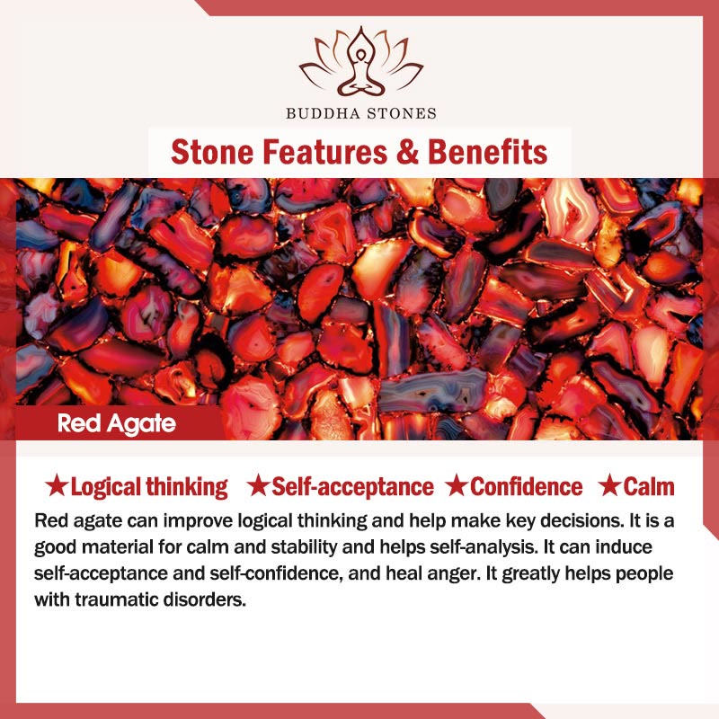 Buddha Stones "May Love Surround You" Natural 6Pcs Small Amethyst Red Jasper Red Agate Topaz Green Aventurine Love Stone Decoration Includes Gift Message Card