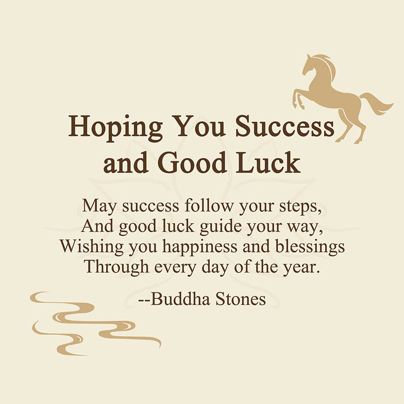 Buddha Stones "Hoping You Success and Good Luck" Mini Year of the Horse Linden Wood Prosperity Decoration Includes Gift Message Card