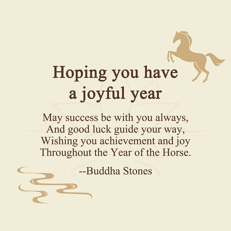 Buddha Stones "Hoping You Have a Joyful Year" Year of the Horse Ingot Red Firecrackers Alloy Key Chain Includes Gift Message Card