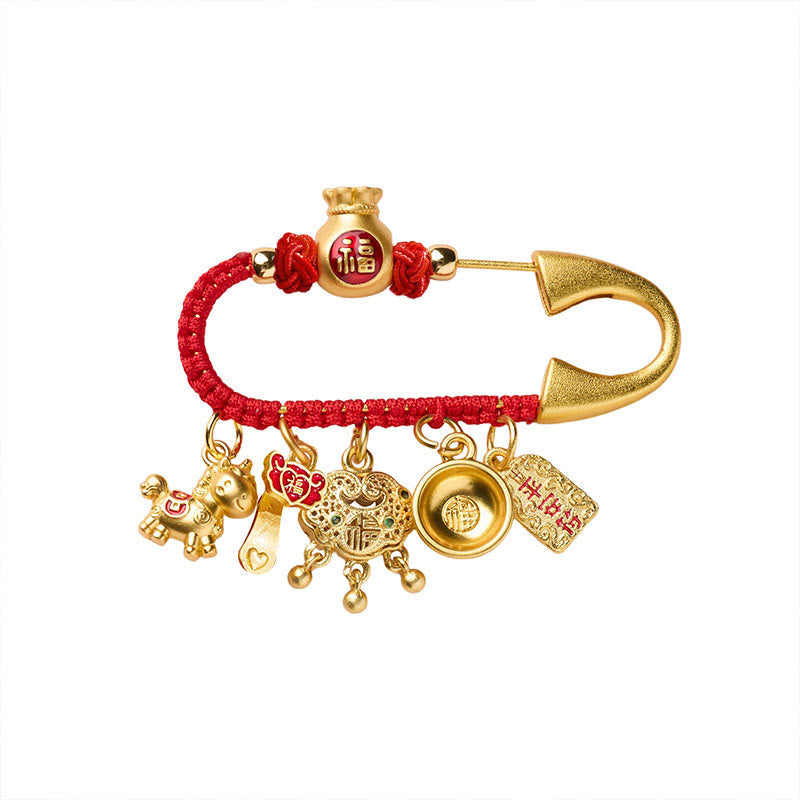 Buddha Stones "Wishing You Fortune and Good Luck" Year of the Horse Brooch Includes Gift Message Card