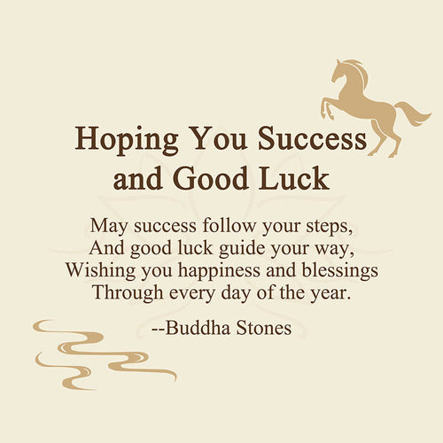 Buddha Stones "Hoping You Success and Good Luck" Year Of The Horse Mini Colorful Liuli Crystal Decoration Includes Gift Message Card