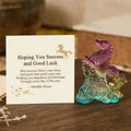Buddha Stones "Hoping You Success and Good Luck" Year Of The Horse Ingot Get Rich Fast Mini Liuli Crystal Decoration Includes Gift Message Card