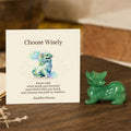 Buddha Stones "Choose Wisely" Natural Small PiXiu Green Aventurine Luck Decoration Includes Gift Message Card