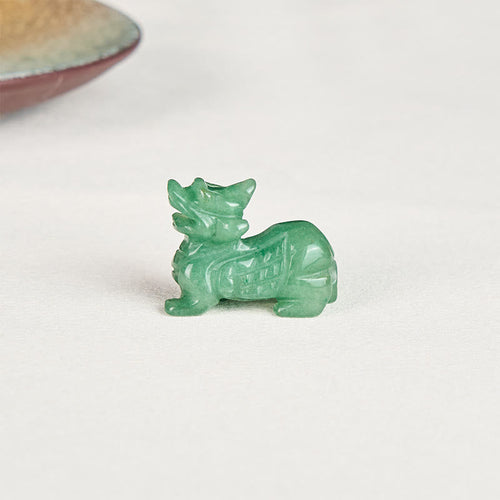 Buddha Stones "Choose Wisely" Natural Small PiXiu Green Aventurine Luck Decoration Includes Gift Message Card