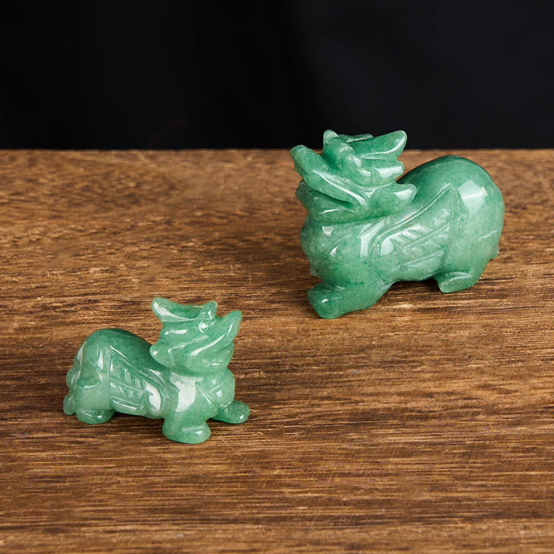 Buddha Stones "Choose Wisely" Natural Small PiXiu Green Aventurine Luck Decoration Includes Gift Message Card