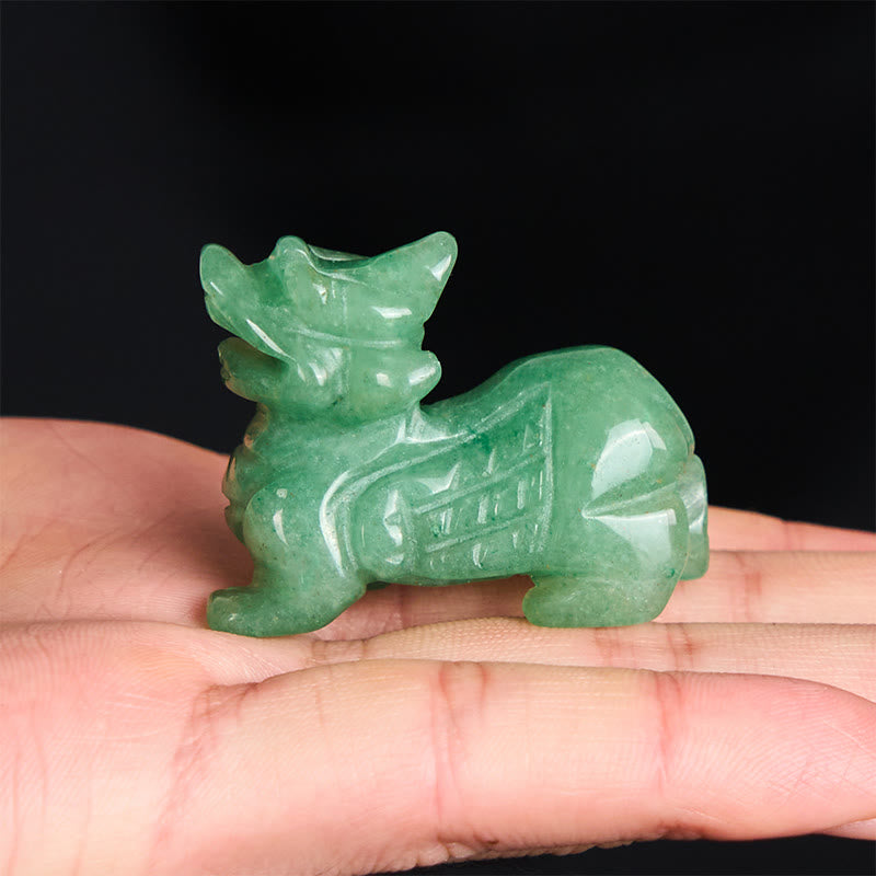 Buddha Stones "Choose Wisely" Natural Small PiXiu Green Aventurine Luck Decoration Includes Gift Message Card