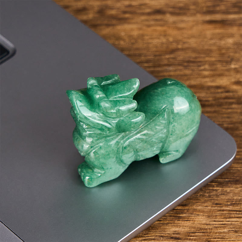 Buddha Stones "Choose Wisely" Natural Small PiXiu Green Aventurine Luck Decoration Includes Gift Message Card