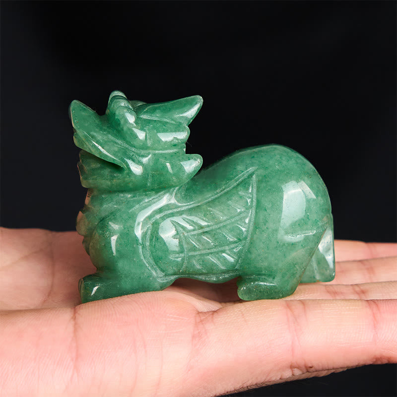 Buddha Stones "Choose Wisely" Natural Small PiXiu Green Aventurine Luck Decoration Includes Gift Message Card