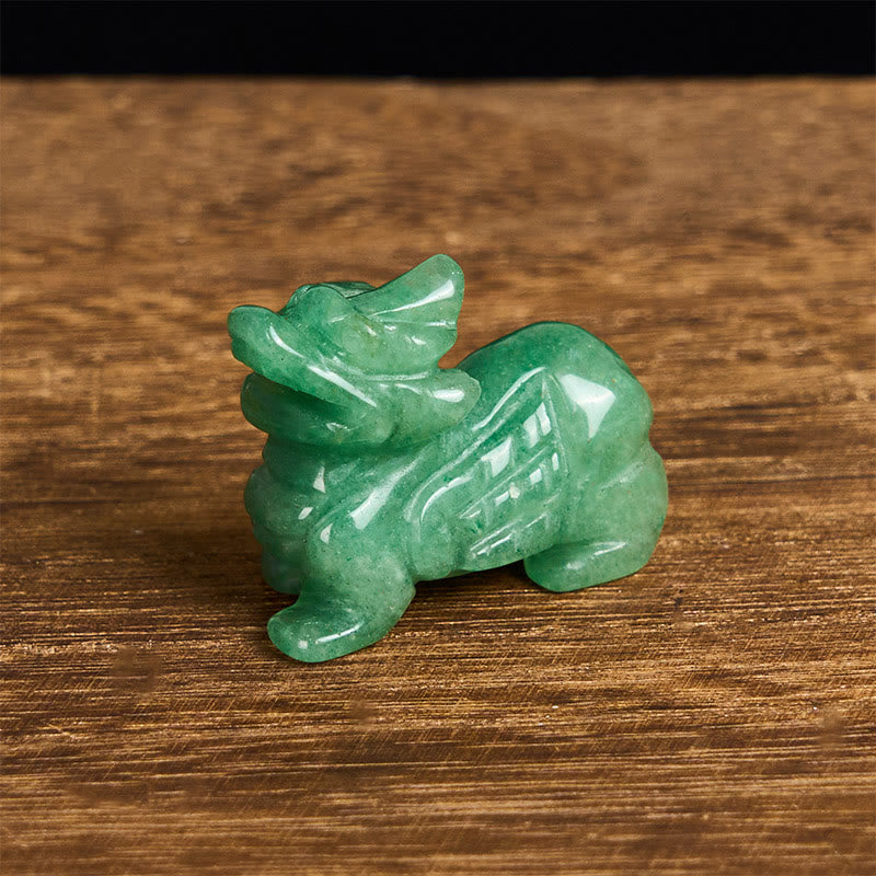 Buddha Stones "Choose Wisely" Natural Small PiXiu Green Aventurine Luck Decoration Includes Gift Message Card