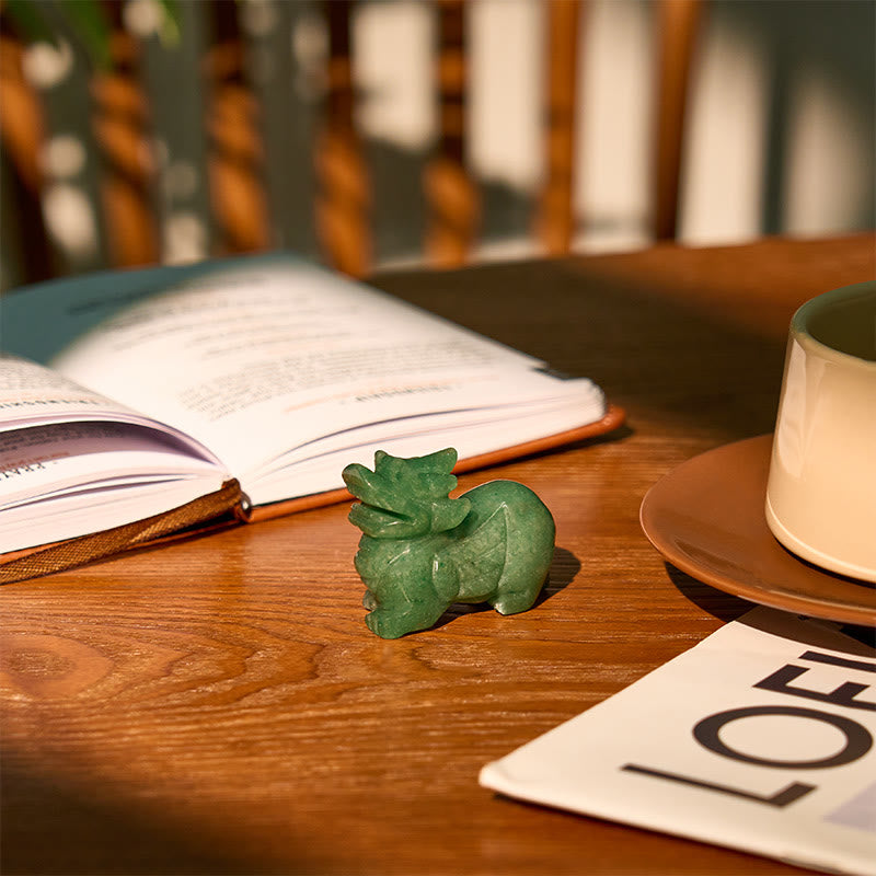 Buddha Stones "Choose Wisely" Natural Small PiXiu Green Aventurine Luck Decoration Includes Gift Message Card