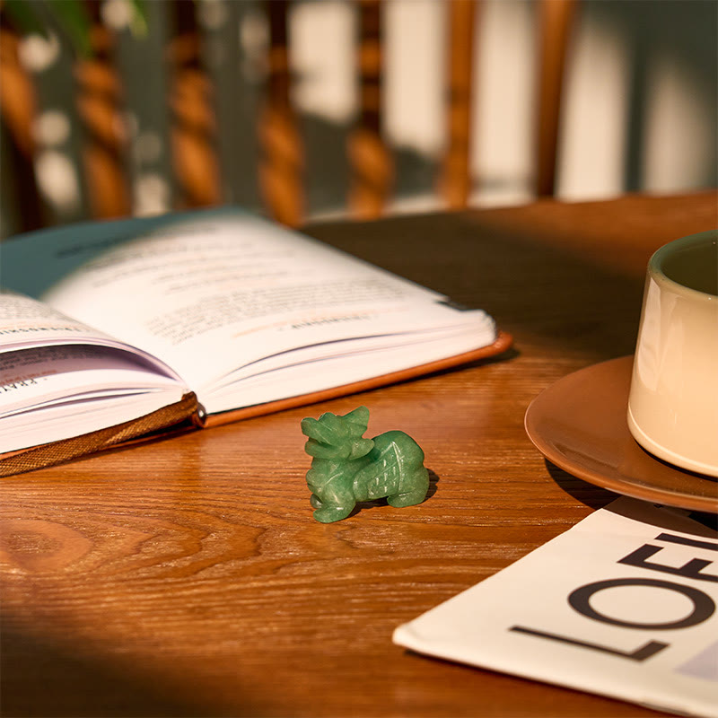 Buddha Stones "Choose Wisely" Natural Small PiXiu Green Aventurine Luck Decoration Includes Gift Message Card