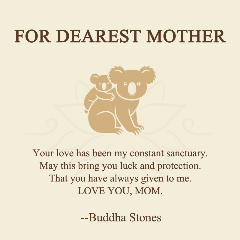 Buddha Stones "FOR DEAREST MOTHER" Koala Titanium Steel Calm Necklace Pendants Includes Gift Message Card