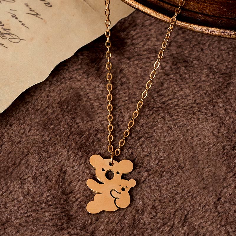 Buddha Stones "FOR DEAREST MOTHER" Koala Titanium Steel Calm Necklace Pendants Includes Gift Message Card
