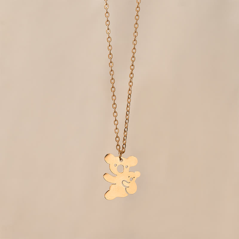 Buddha Stones "FOR DEAREST MOTHER" Koala Titanium Steel Calm Necklace Pendants Includes Gift Message Card