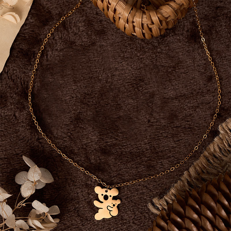 Buddha Stones "FOR DEAREST MOTHER" Koala Titanium Steel Calm Necklace Pendants Includes Gift Message Card