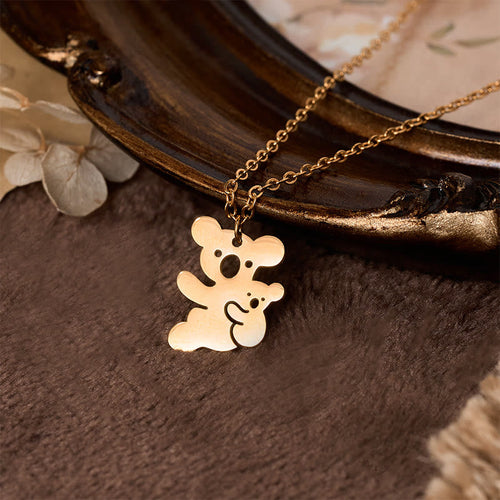 Buddha Stones "FOR DEAREST MOTHER" Koala Titanium Steel Calm Necklace Pendants Includes Gift Message Card