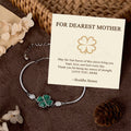 Buddha Stones "FOR DEAREST MOTHER" Copper Four-Leaf Clover Luck Bracelet Includes Gift Message Card