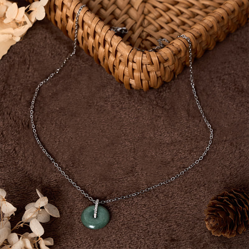 Buddha Stones "FOR DEAREST MOTHER" Peace Buckle Jade 925 Sterling Silver Luck Necklace Pendants Includes Gift Message Card