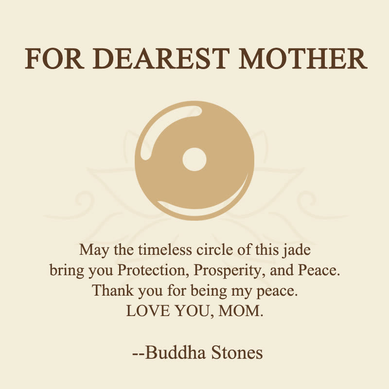 Buddha Stones "FOR DEAREST MOTHER" Peace Buckle Jade 925 Sterling Silver Luck Necklace Pendants Includes Gift Message Card