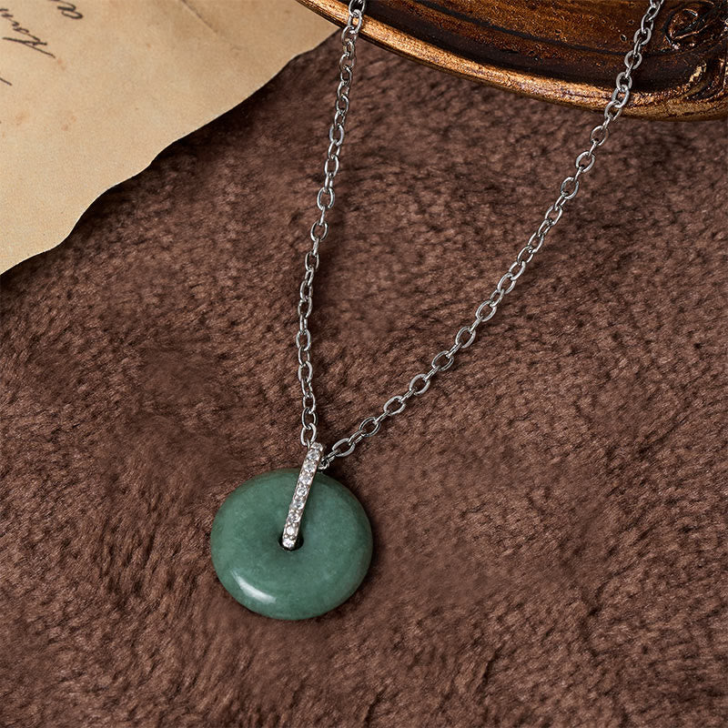 Buddha Stones "FOR DEAREST MOTHER" Peace Buckle Jade 925 Sterling Silver Luck Necklace Pendants Includes Gift Message Card