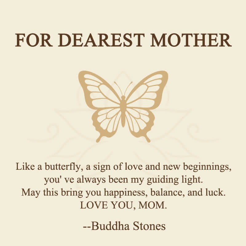 Buddha Stones "FOR DEAREST MOTHER" Jade Butterfly Abundance Necklace Pendants Includes Gift Message Card